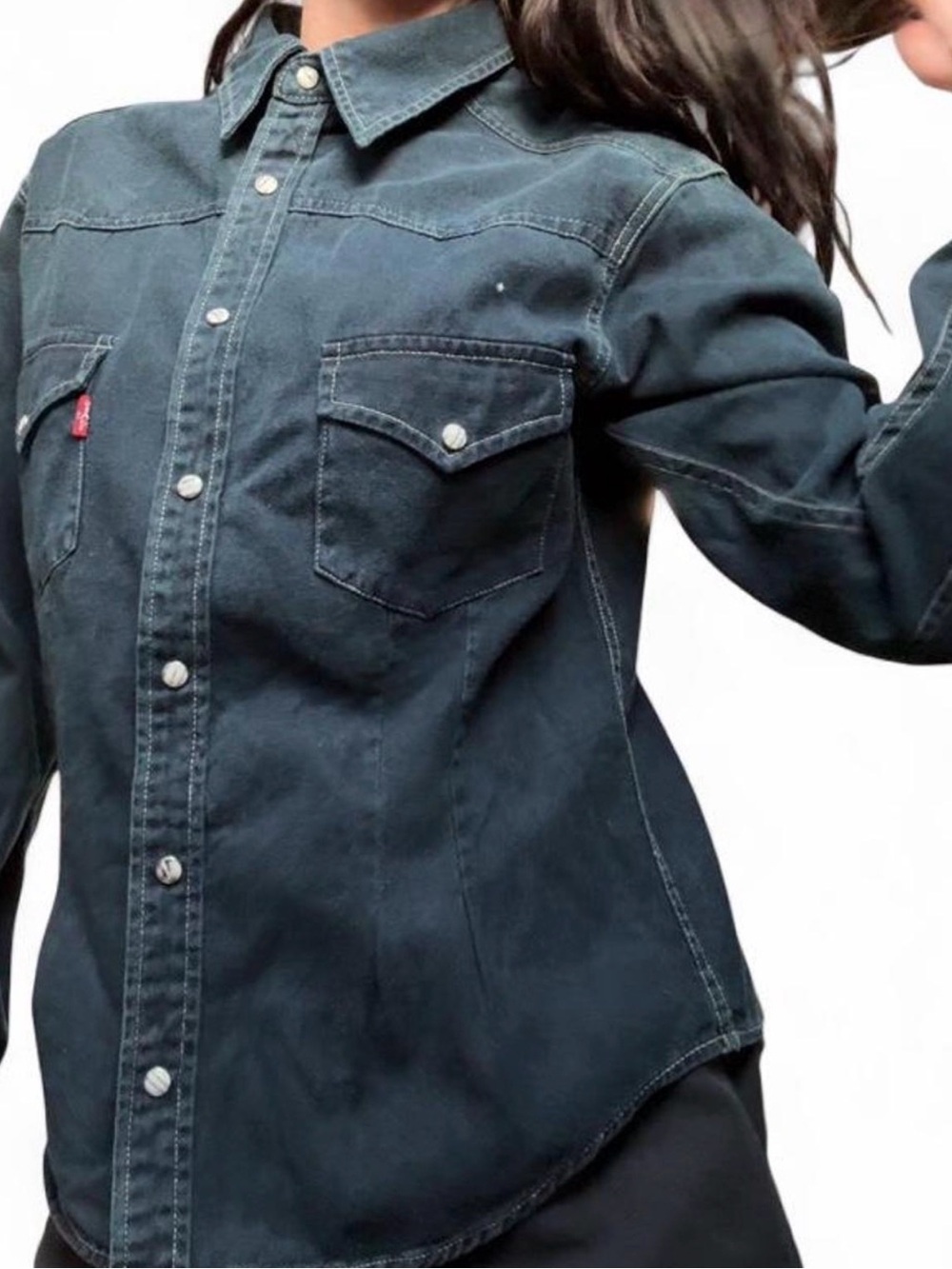 Levi’s Dark Wash Western Snap Button Denim Shirt